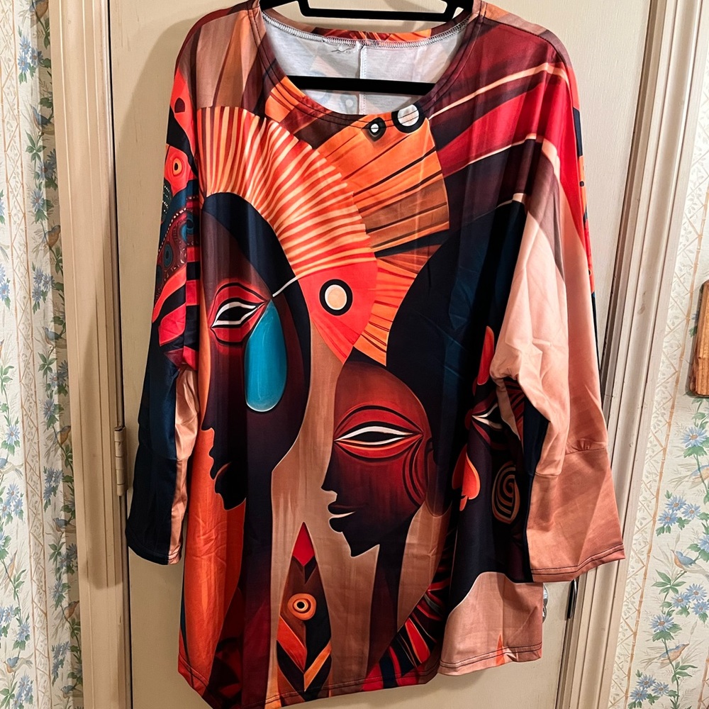 Print pullover top